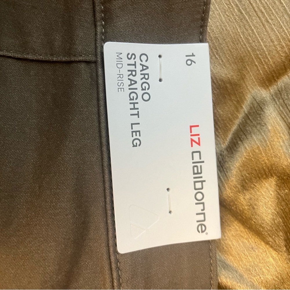 Liz Claiborne Olive Brown Straight Leg Cargo Pants